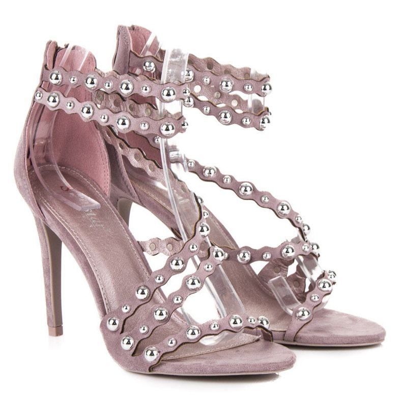 Seastar High Heels Sandals Fastened With A Zipper violet 1