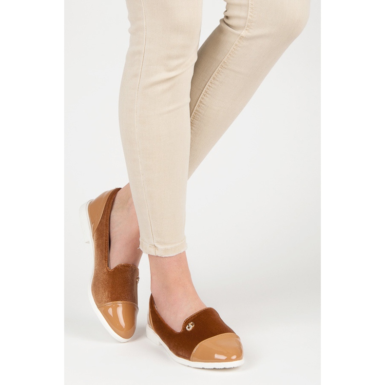 Velor ballerinas brown 2