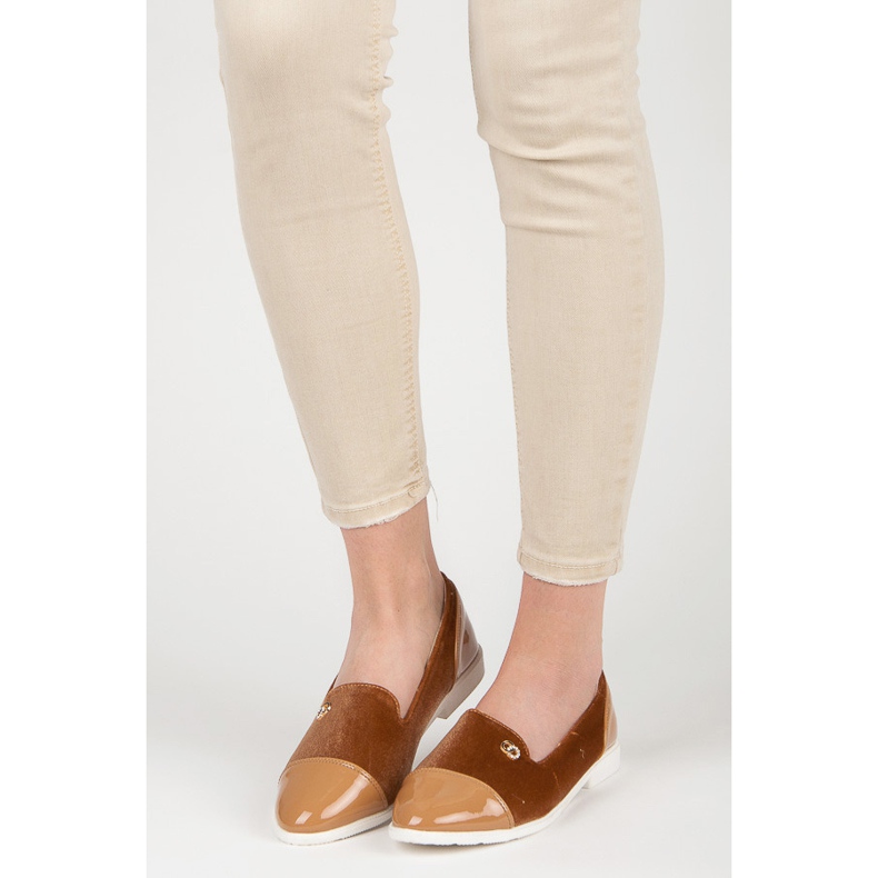 Velor ballerinas brown 1