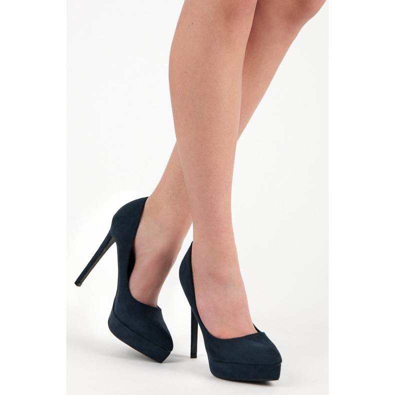 Bestelle Suede Heels On The Platform blue 2