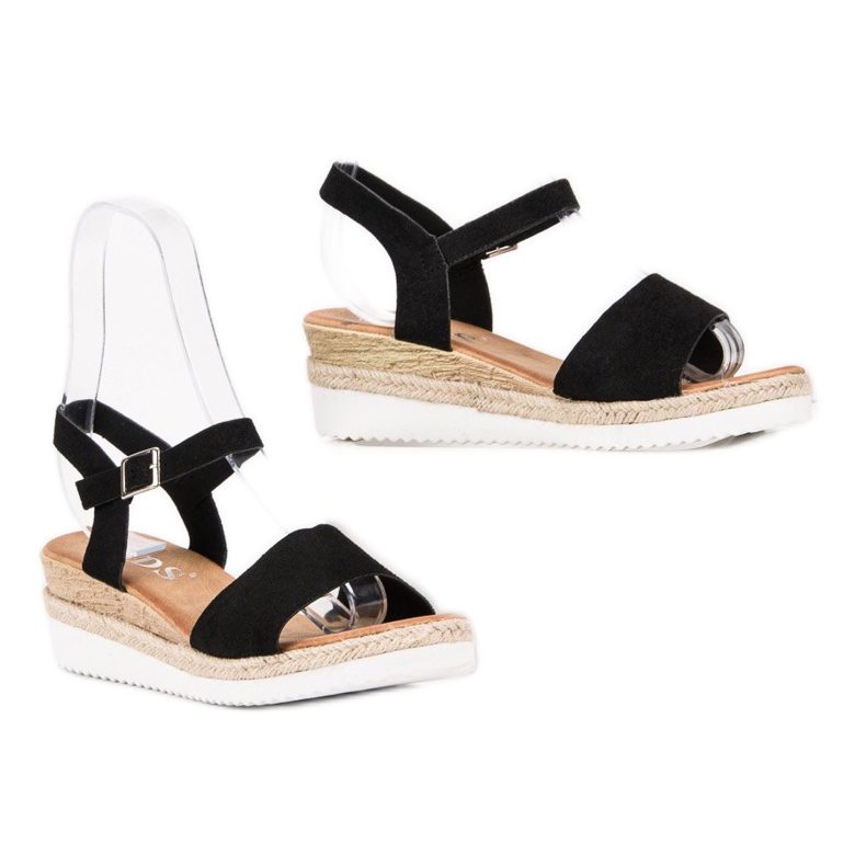 SDS Black Sandals With Glitter 1