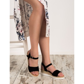 SDS Black Sandals With Glitter 2