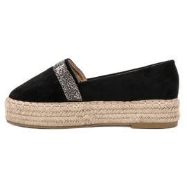 SHELOVET Espadrilles With Crystals black 1