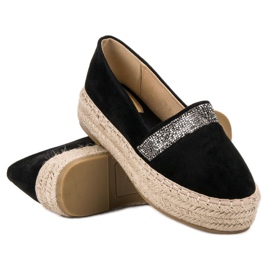 SHELOVET Espadrilles With Crystals black 2