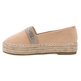 SHELOVET Espadrilles With Crystals brown 1