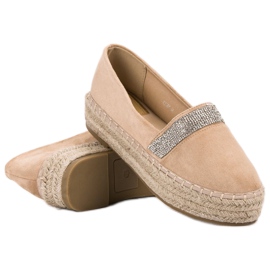 SHELOVET Espadrilles With Crystals brown 2