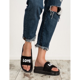 Erynn Love suede slippers black 1