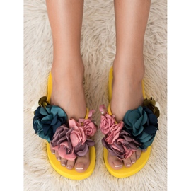 Fama Foam wedge flip-flops yellow 2