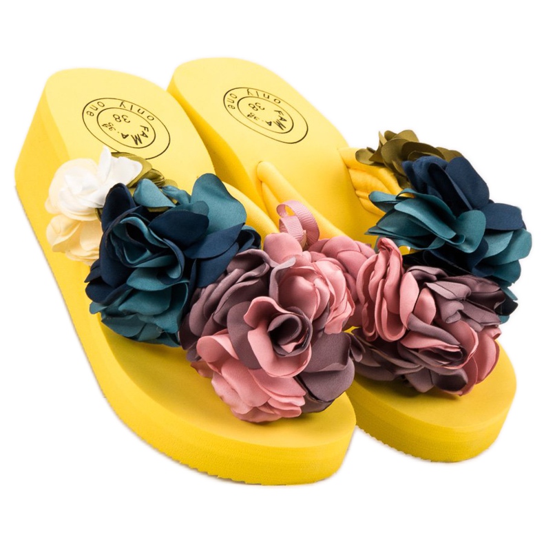 Fama Foam wedge flip-flops yellow 1