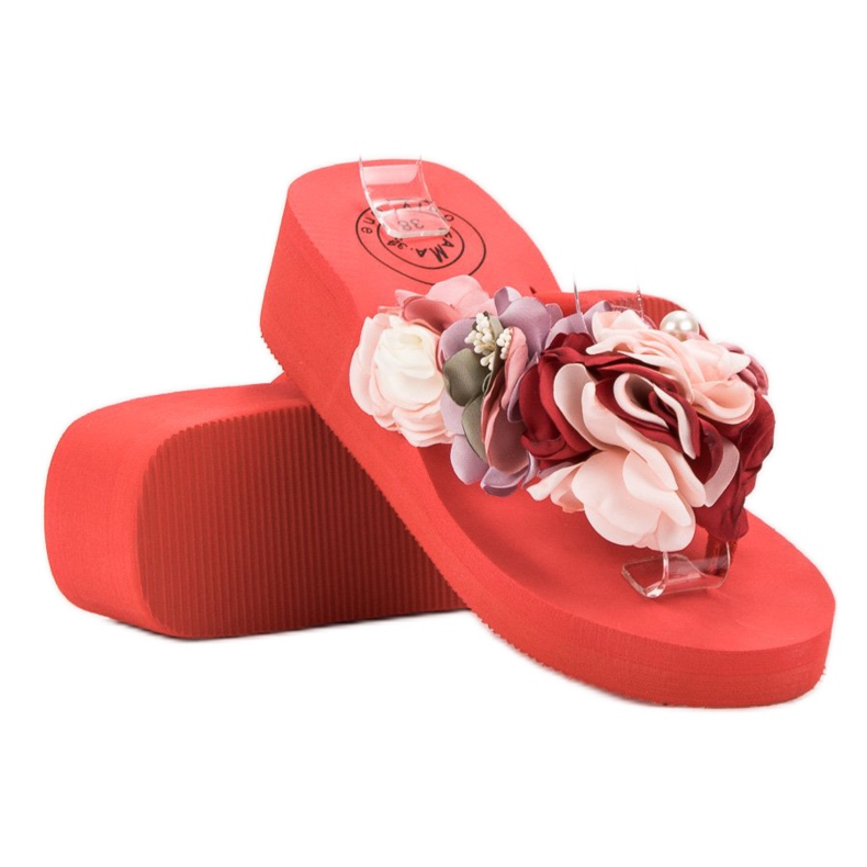 Fama Foam wedge flip-flops red 2