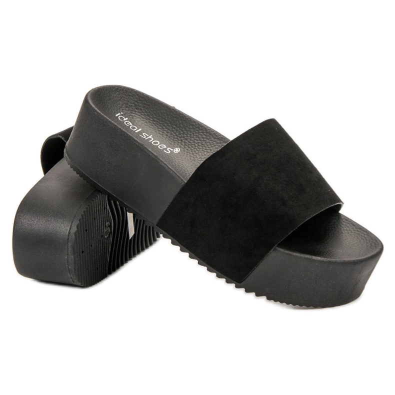 Ideal Shoes Slippers On The Platform black 1