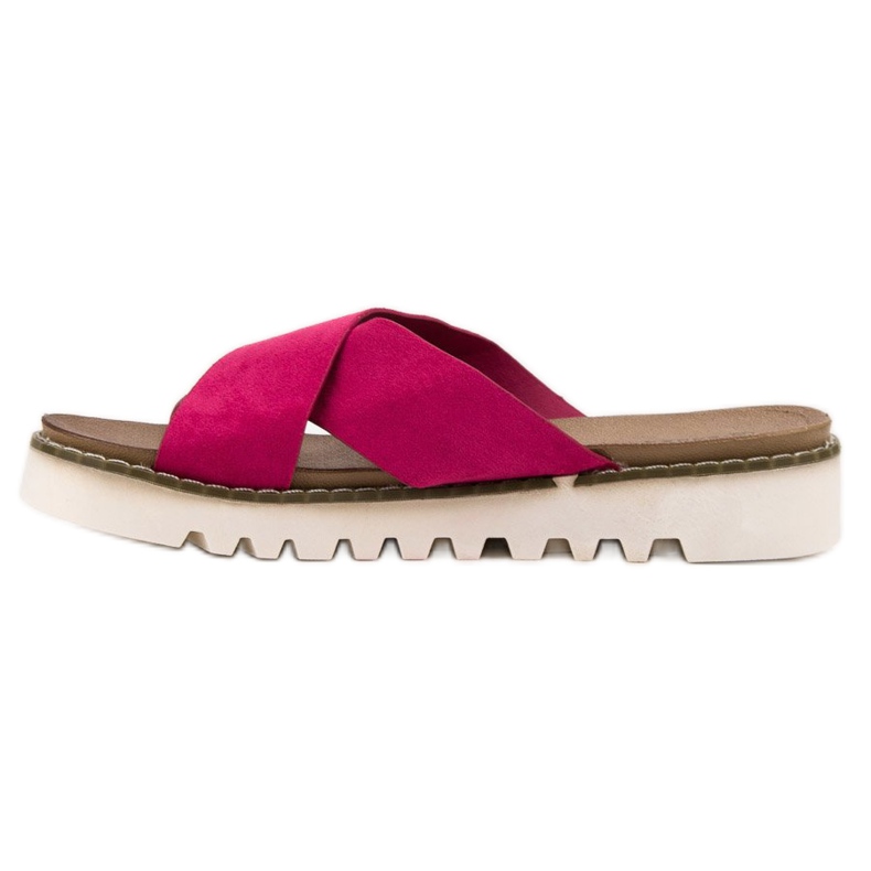 Laura Mode Fuchsia Suede Slippers purple 1