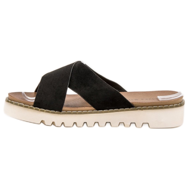 Laura Mode Black Suede Slippers 2