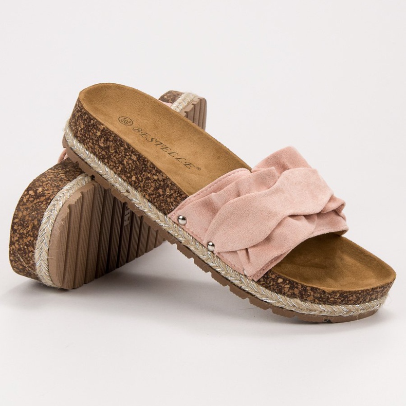 Bestelle Slippers With Frill pink 1 Bestelle Slippers With Frill pink 1