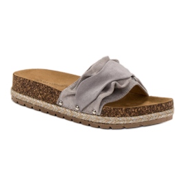 Bestelle Slippers With Frill grey 1