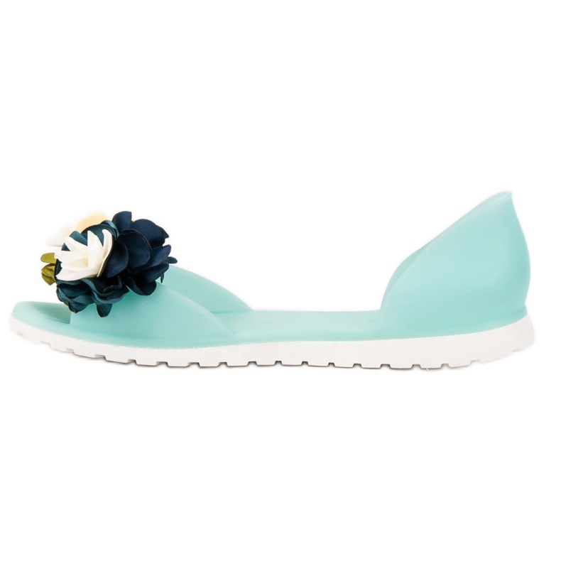 Ideal Shoes Meliski With Flowers green 2