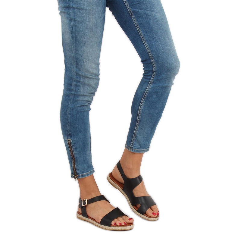 Black women's sandals H-7 Black 1