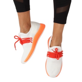 Orange and white sports shoes B-6851 Orange 2