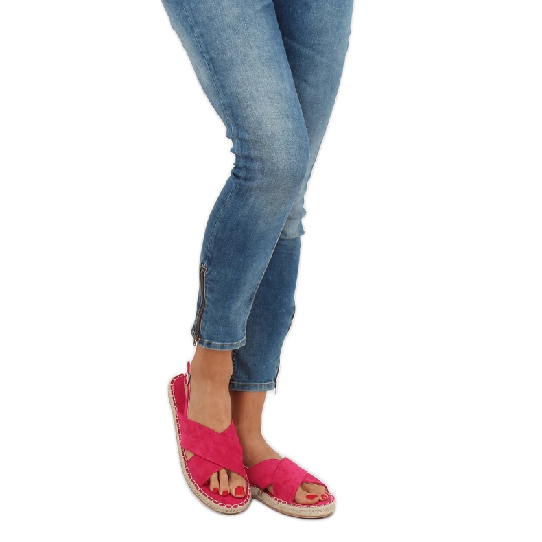 Fuchsia espadrilles sandals YJ-2M12 Fuchsia pink 1