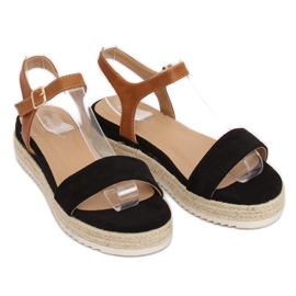 Black espadrilles sandals Y-8224 Black 2