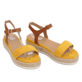 Yellow espadrilles sandals Y-8224 Yellow brown 2