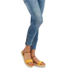 Yellow espadrilles sandals Y-8224 Yellow brown 1