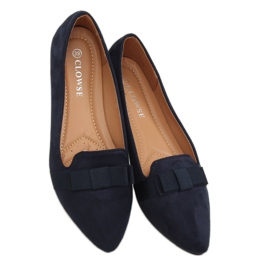 Women's navy blue ballerinas 8F59 DK.BLUE 1