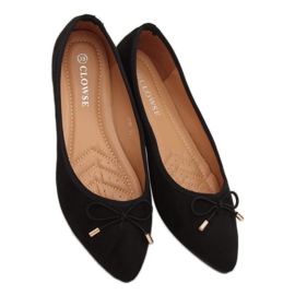 Black 8F58 Black ballerinas with almond toes 1