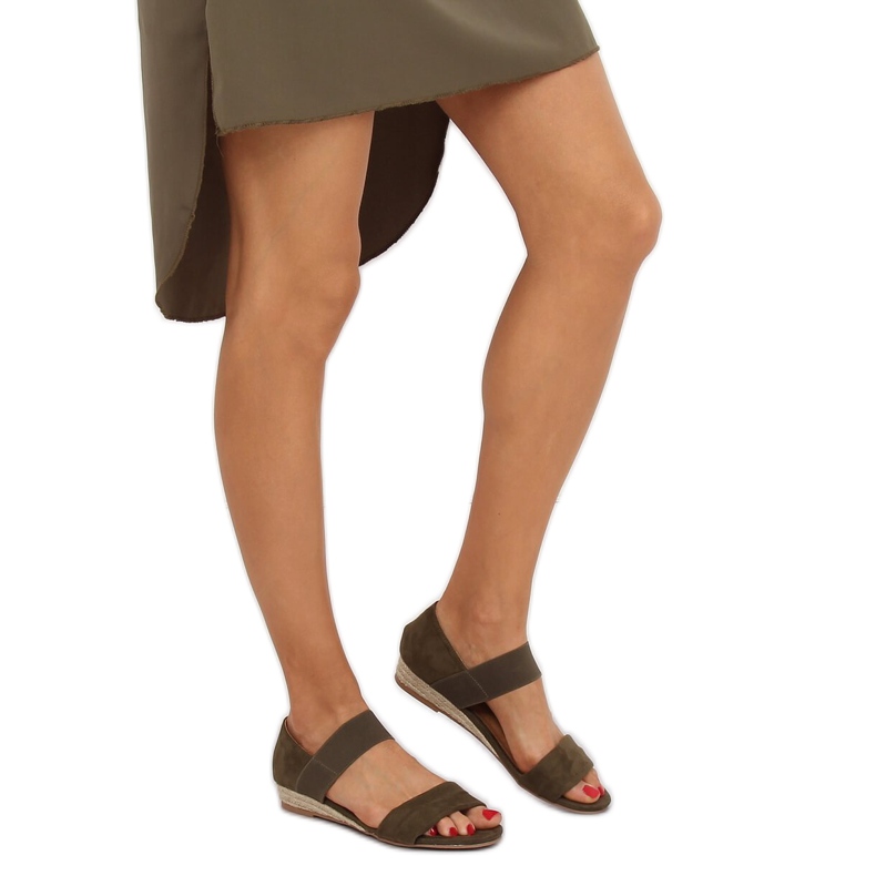 Green espadrilles sandals 9R71 Green multicolored 1