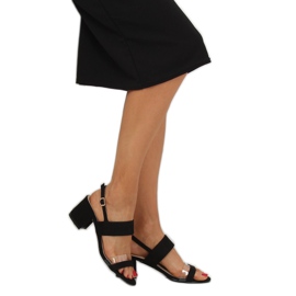 Black high-heeled sandals 660-1 / SA-2 Black 1