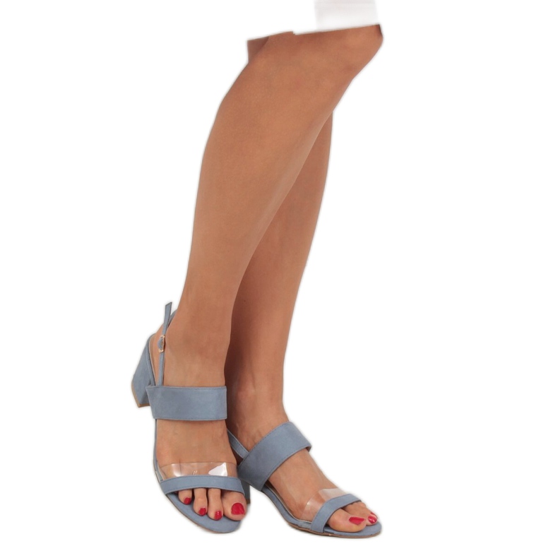 Blue high-heeled sandals 660-1 / SA-2 Blue 1 Blue high-heeled sandals 660-1 / SA-2 Blue 1