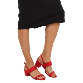 Red high-heeled sandals 660-1 / SA-2 Red 1