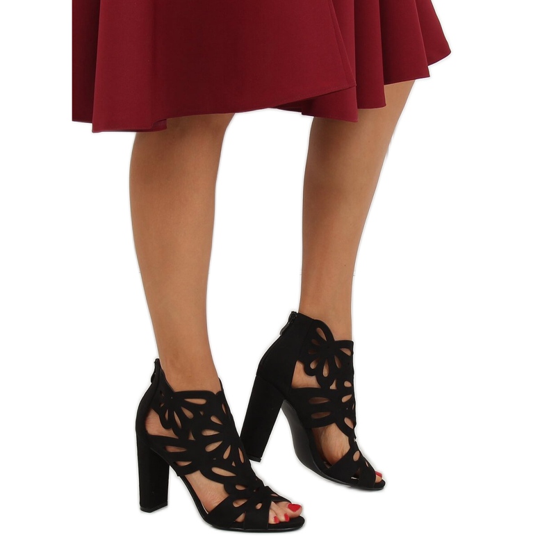 Black openwork boots AT-0657-L Black 1