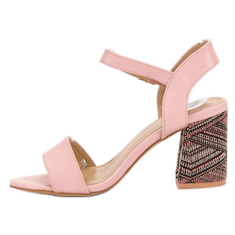 SDS Sandals With Decorative Heel pink 1