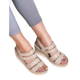Goodin Comfortable wedge sandals yellow 1