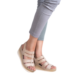 Goodin Comfortable wedge sandals yellow 2