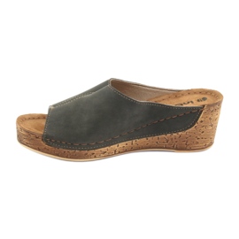 Women's slippers wedge Inblu NG002 black brown multicolored 2