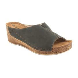 Women's slippers wedge Inblu NG002 black brown multicolored 1