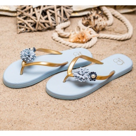Ax Boxing Flip-Flops With Flowers blue 2