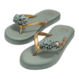 Ax Boxing Flip-Flops With Flowers green 2