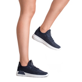 SHELOVET Women's Slip-On Shoes navy blue blue 3