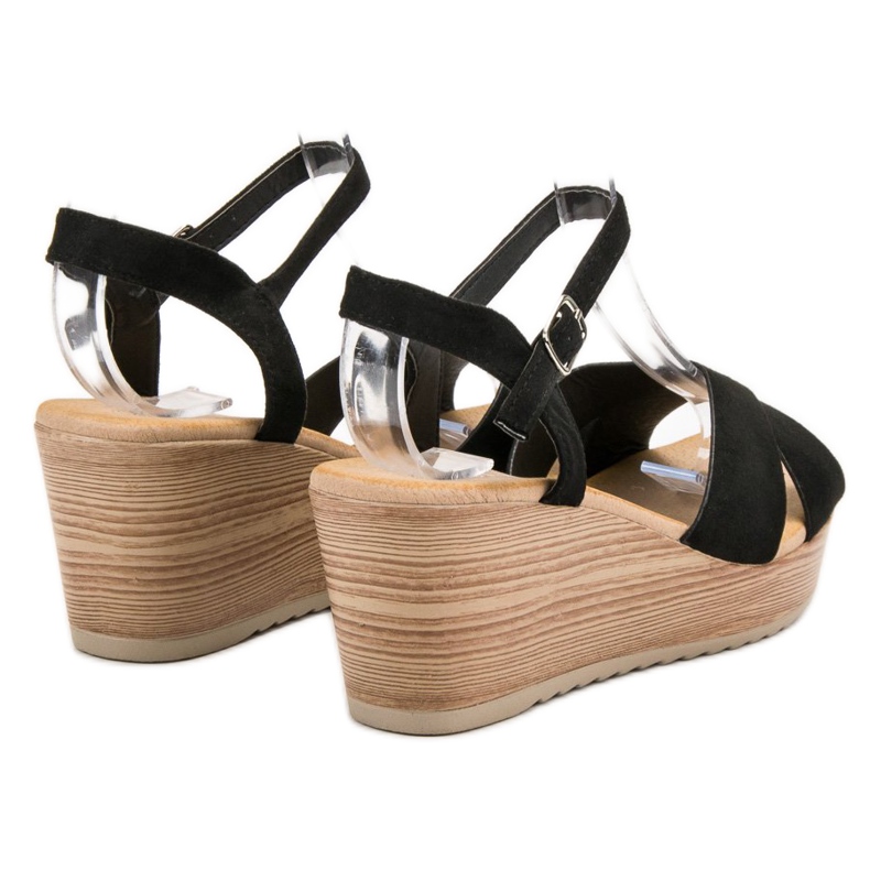 Best Shoes Light Suede Sandals black 1