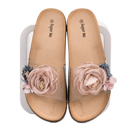 Super Me Slippers With Flowers brown multicolored 1