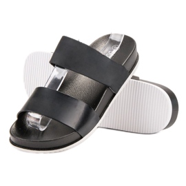 Laura Mode Black Rubber Slippers 1