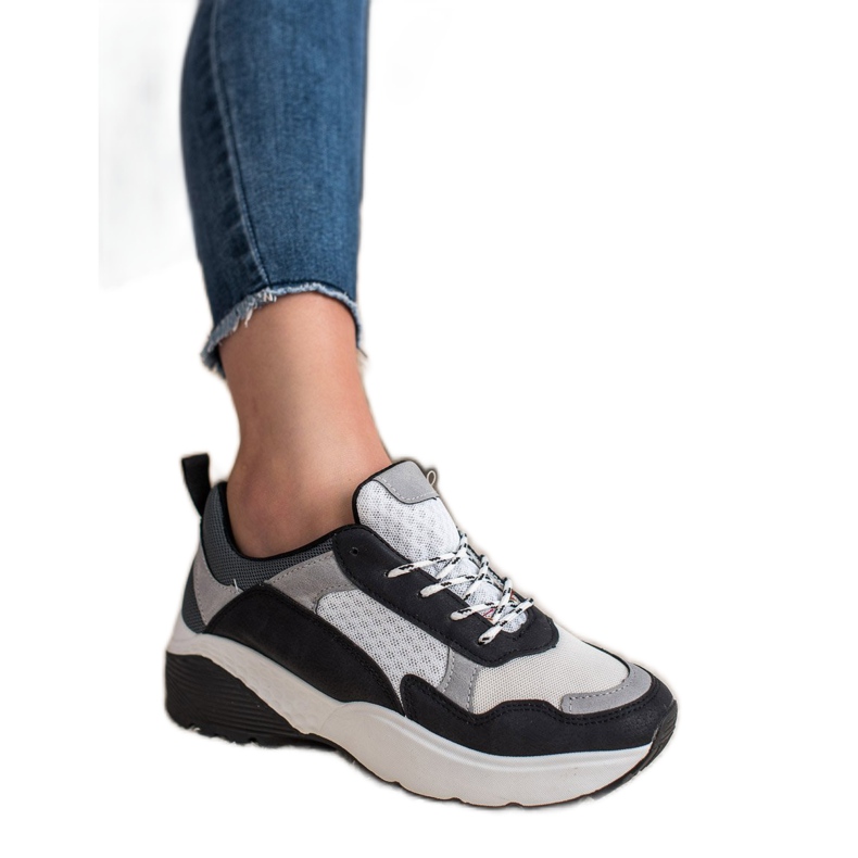 SHELOVET Fashionable Sneakers white black grey 1