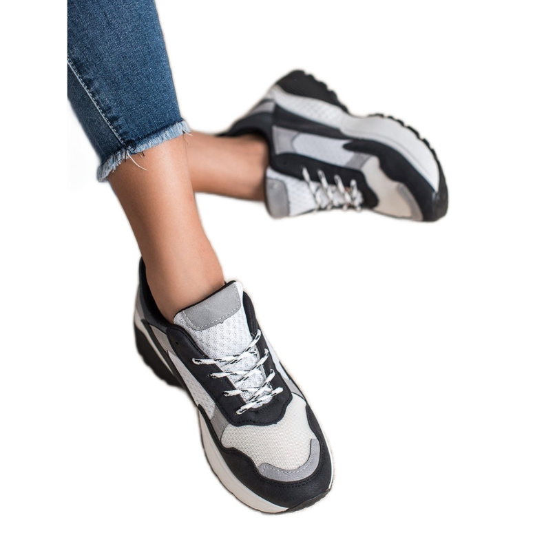 SHELOVET Fashionable Sneakers white black grey 2