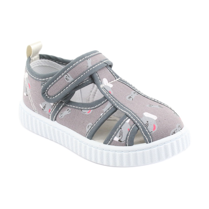 American Club gray children's shoes with Velcro TEN 27/19 white grey 1