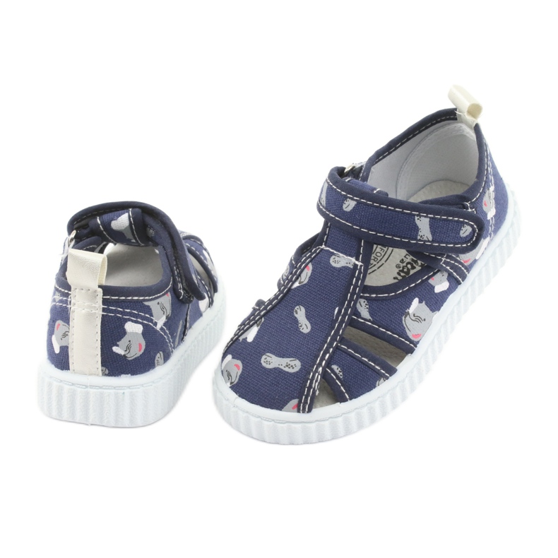 American Club navy blue children's shoes with Velcro TEN 27/19 white grey 4