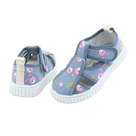 American Club children's shoes with velcro blue TEN 32/19 white pink 4
