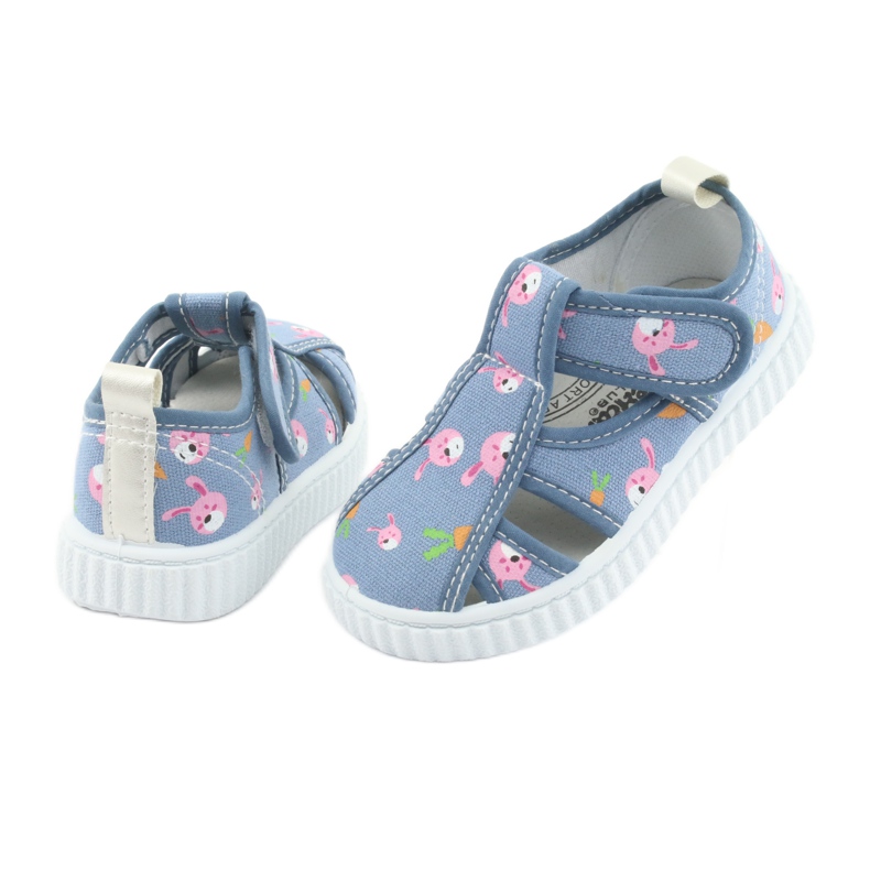 American Club children's shoes with velcro blue TEN 32/19 white pink 4